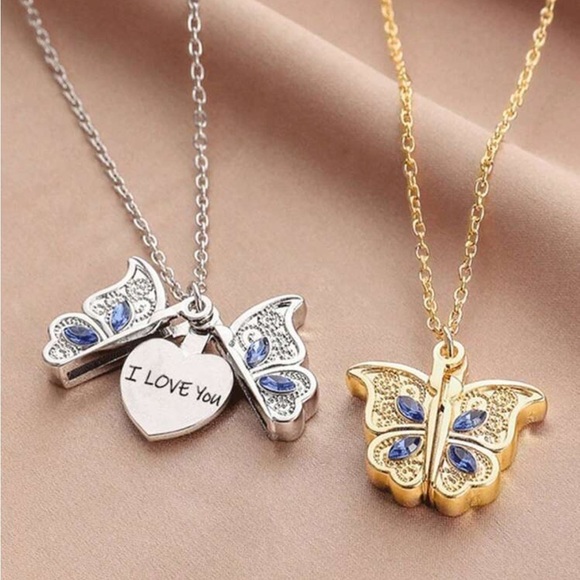 Jewelry - ⚠️Clearance Gold And Silver Butterfly I Love You Pendant Necklace